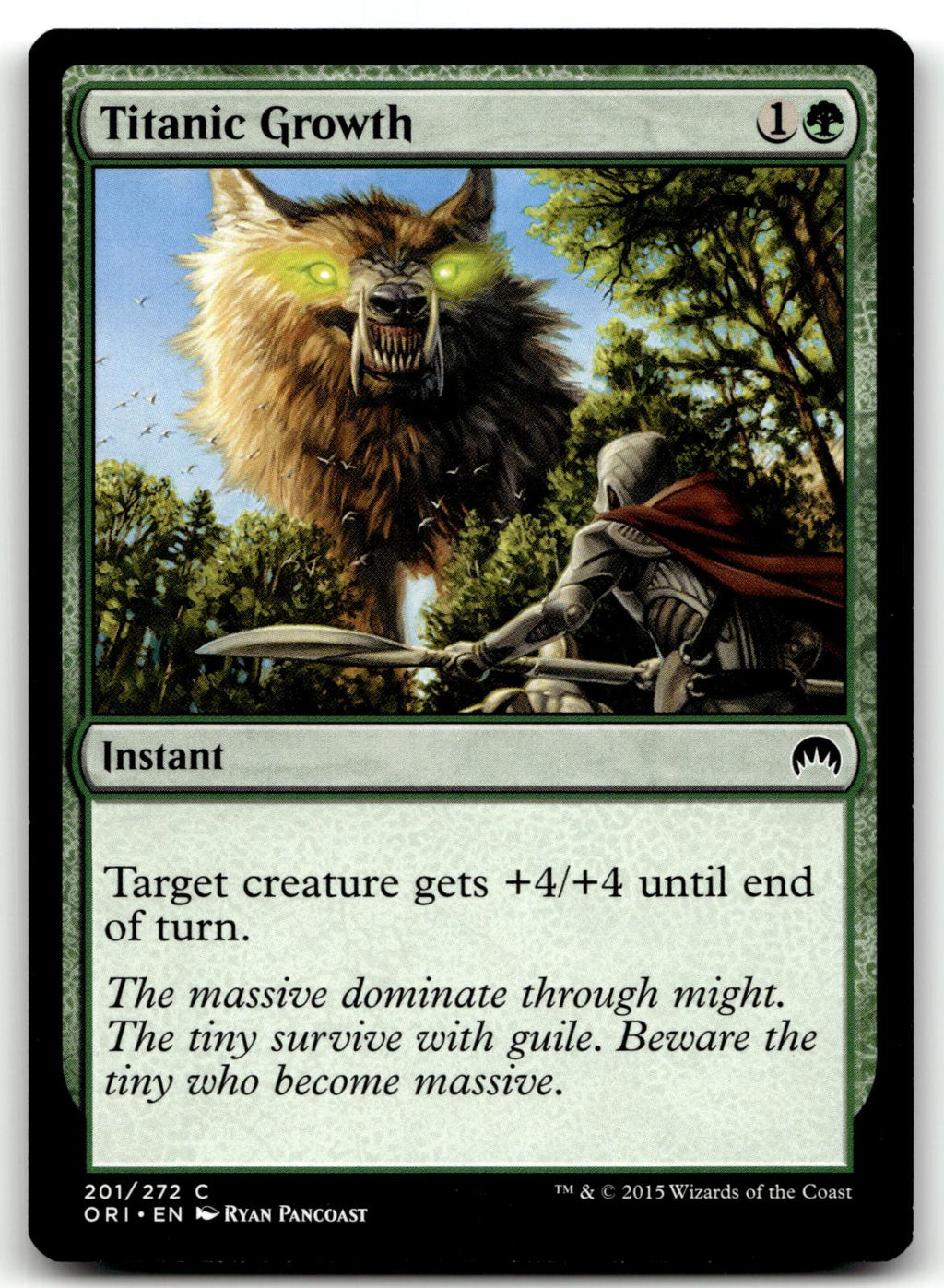 Titanic Growth 201 Common Magic Origins Magic: The Gathering Near Mint