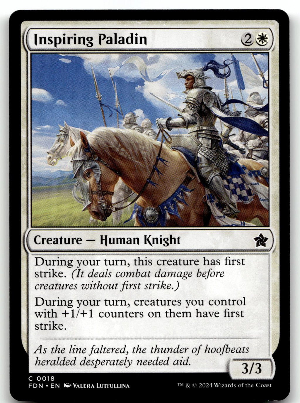 Inspiring Paladin 18 Common Foundations Magic: The Gathering Near Mint