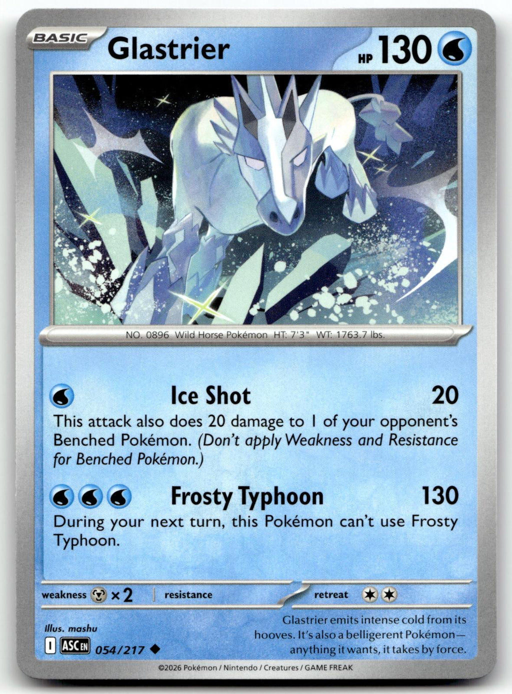 Glastrier 054/217 Uncommon Ascended Heroes Pokemon Near Mint