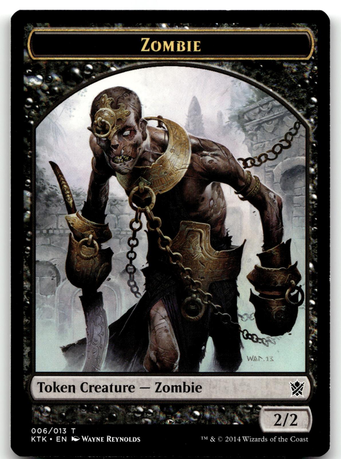 Zombie Token 6 Token Khans of Tarkir Magic: The Gathering Near Mint