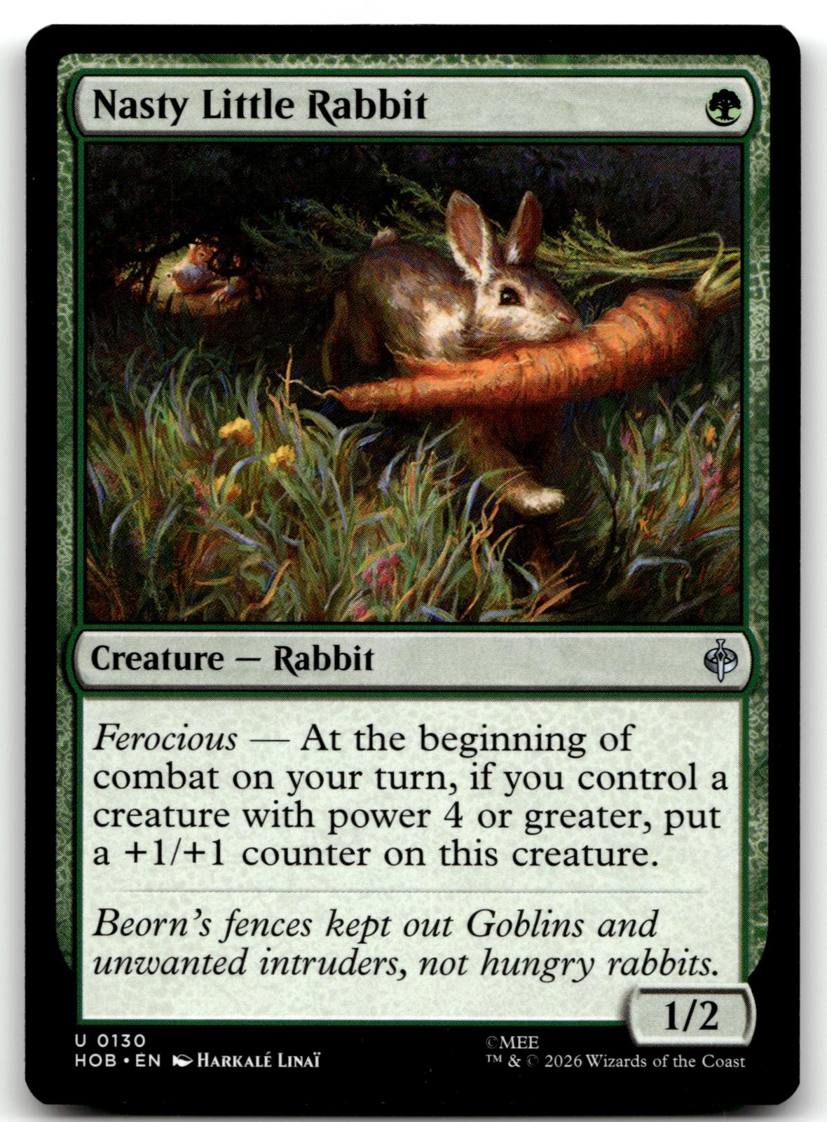 Nasty Little Rabbit 130 Uncommon The Hobbit Magic: The Gathering Near Mint