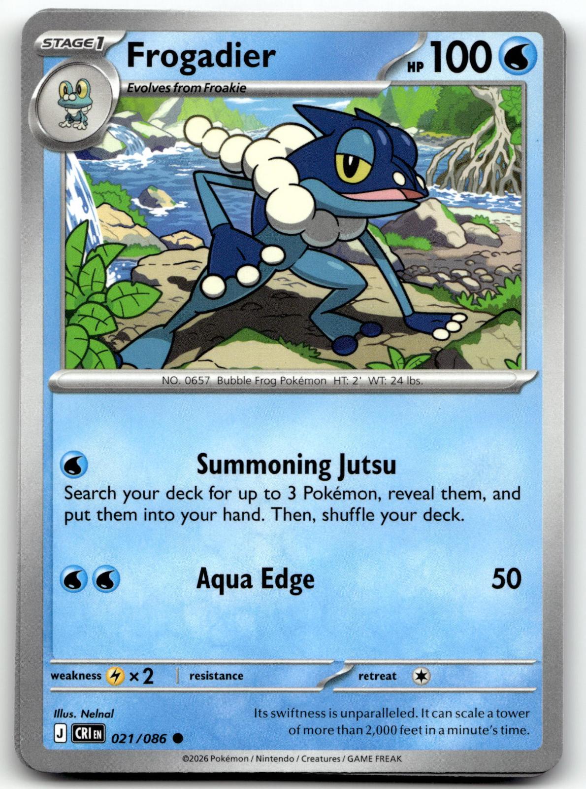 Frogadier 021/086 Common Chaos Rising Pokemon Near Mint