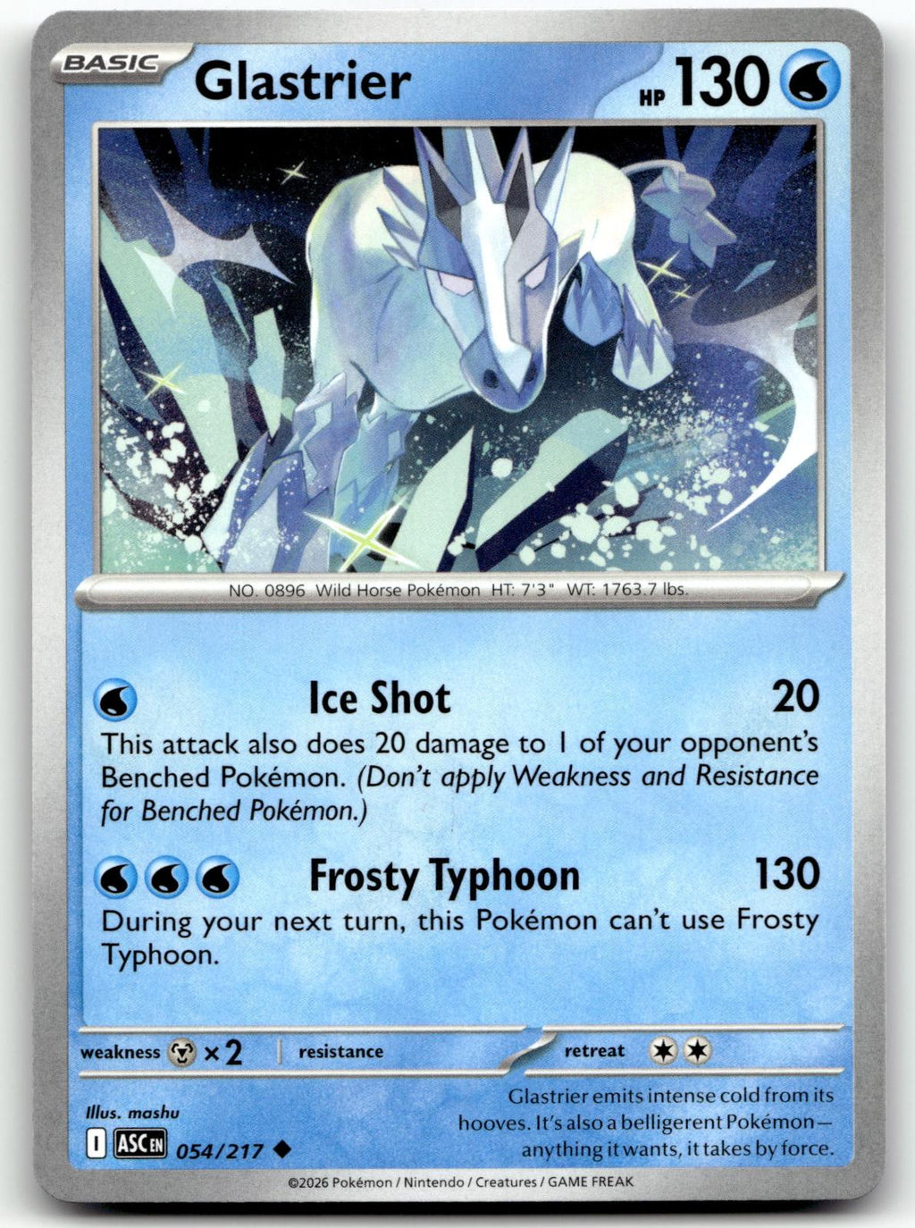 Glastrier 054/217 Uncommon Ascended Heroes Pokemon Near Mint