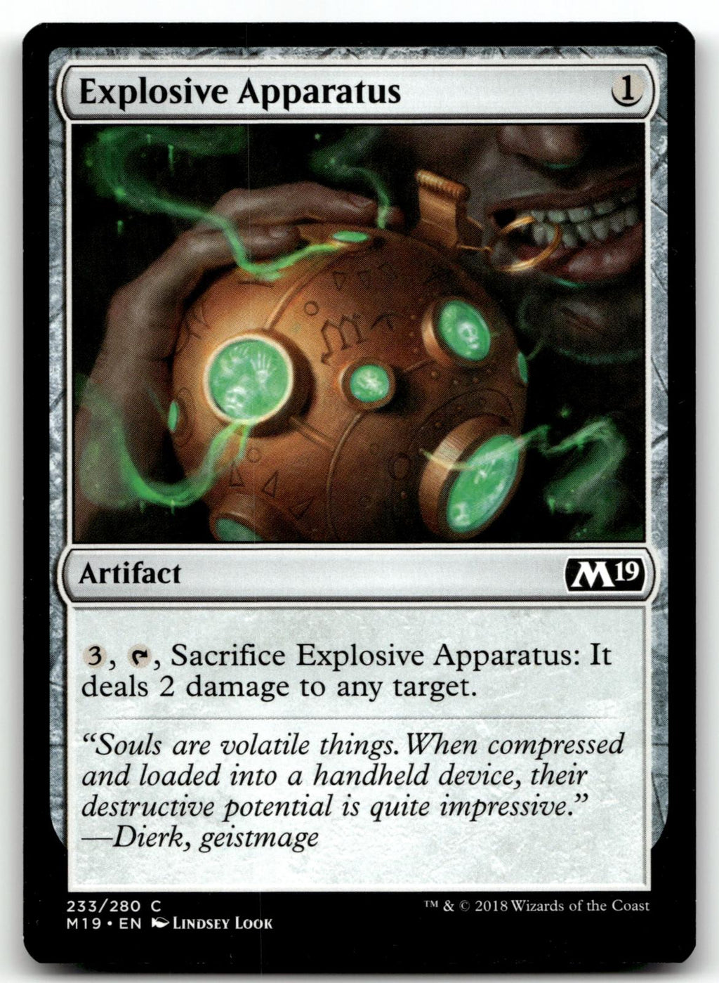 Explosive Apparatus 233 Common Core Set 2019 Magic: The Gathering Near Mint