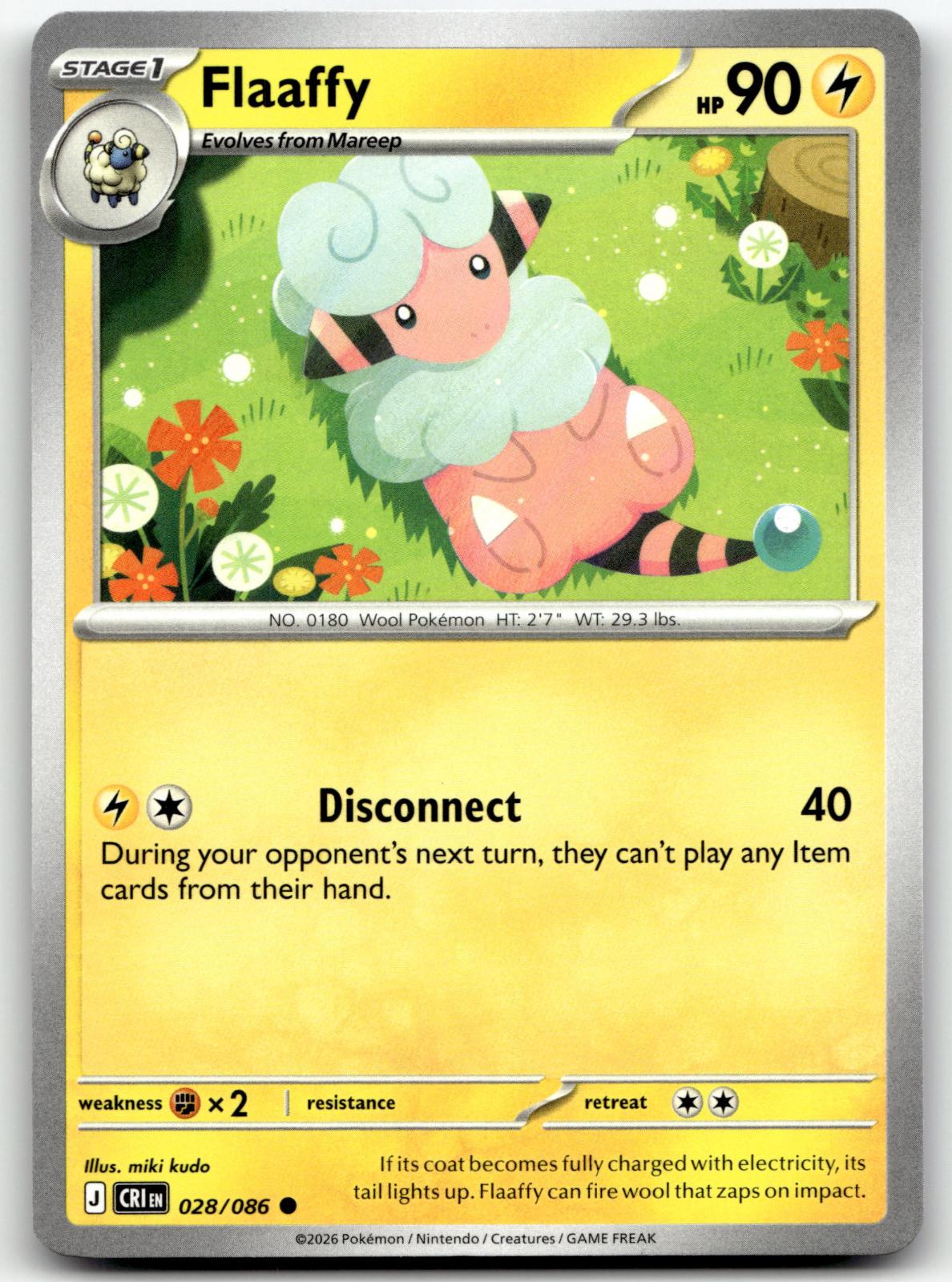 Flaaffy 028/086 Common Chaos Rising Pokemon Near Mint