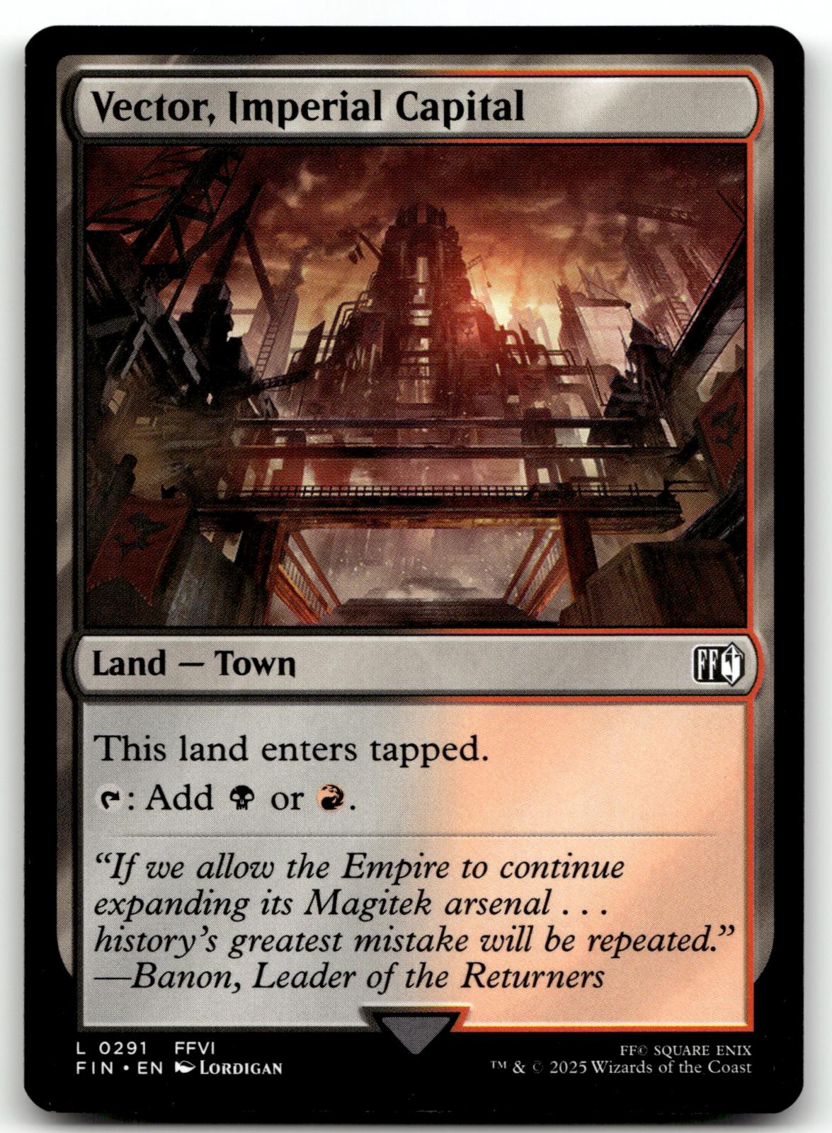 Vector, Imperial Capital 291 Land FINAL FANTASY Magic: The Gathering Near Mint