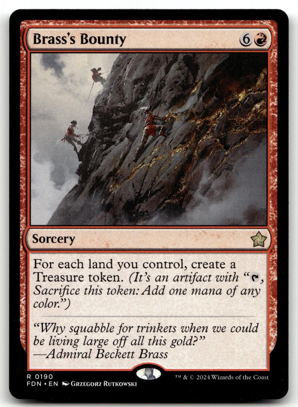 Brass's Bounty 190 Rare Foundations Magic: The Gathering Near Mint