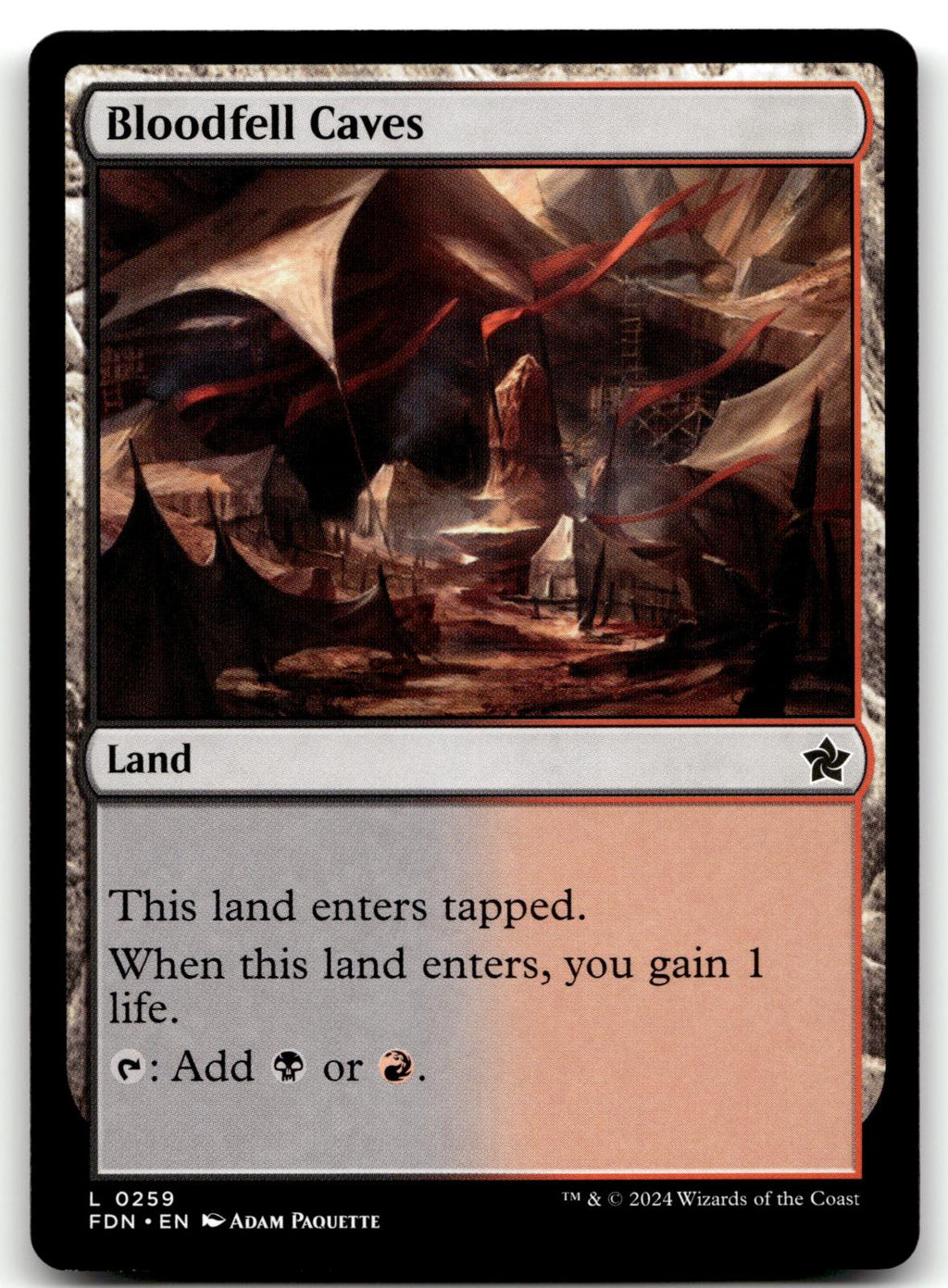 Bloodfell Caves 259 Land Foundations Magic: The Gathering Near Mint