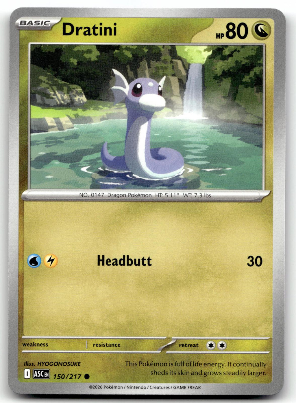 Dratini 150/217 Common Ascended Heroes Pokemon Near Mint