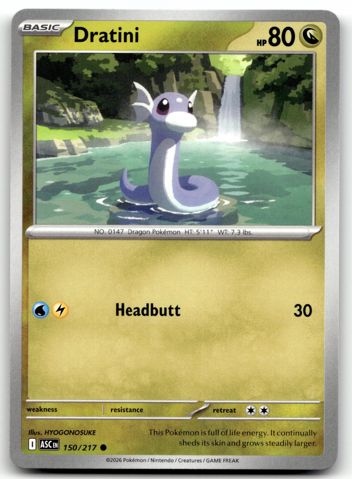 Dratini 150/217 Common Ascended Heroes Pokemon Near Mint