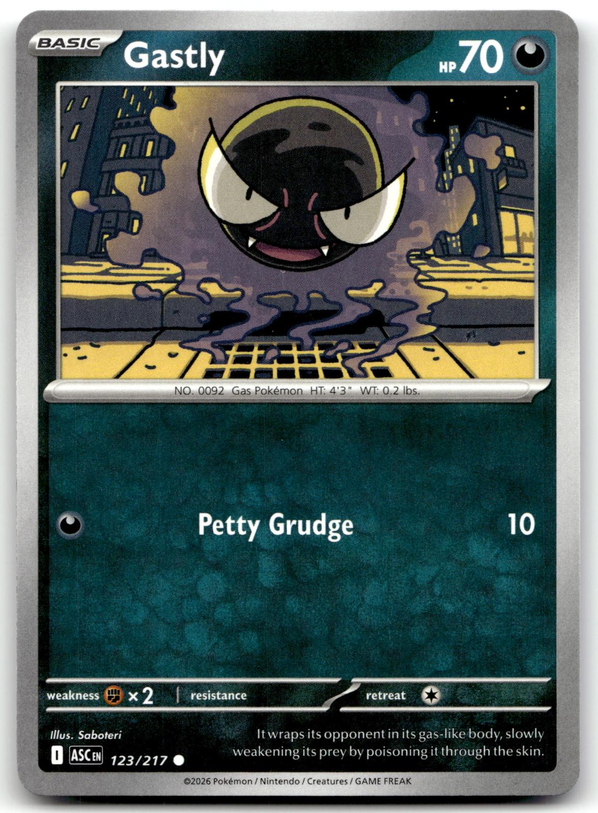 Gastly 123/217 Common Ascended Heroes Pokemon Near Mint