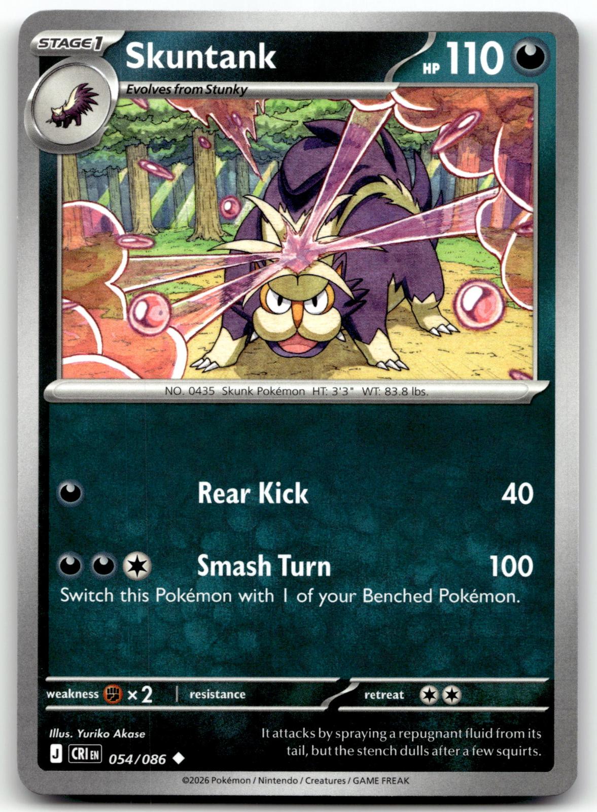 Skuntank 054/086 Uncommon Chaos Rising Pokemon Near Mint