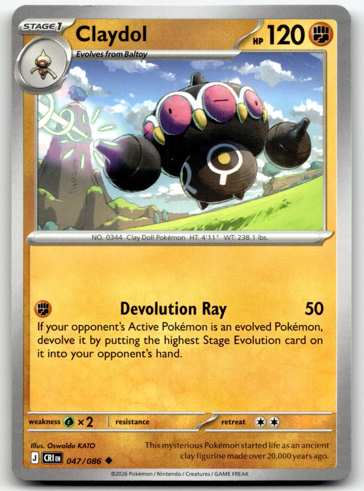 Claydol 047/086 Uncommon Chaos Rising Pokemon Near Mint