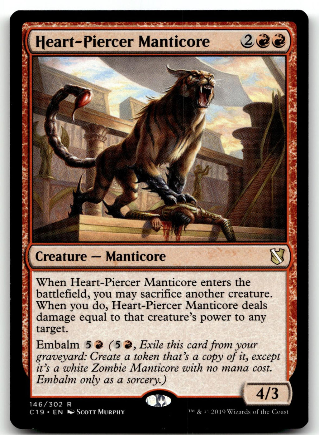 Heart-Piercer Manticore 146 Rare Commander 2019 Magic: The Gathering Near Mint