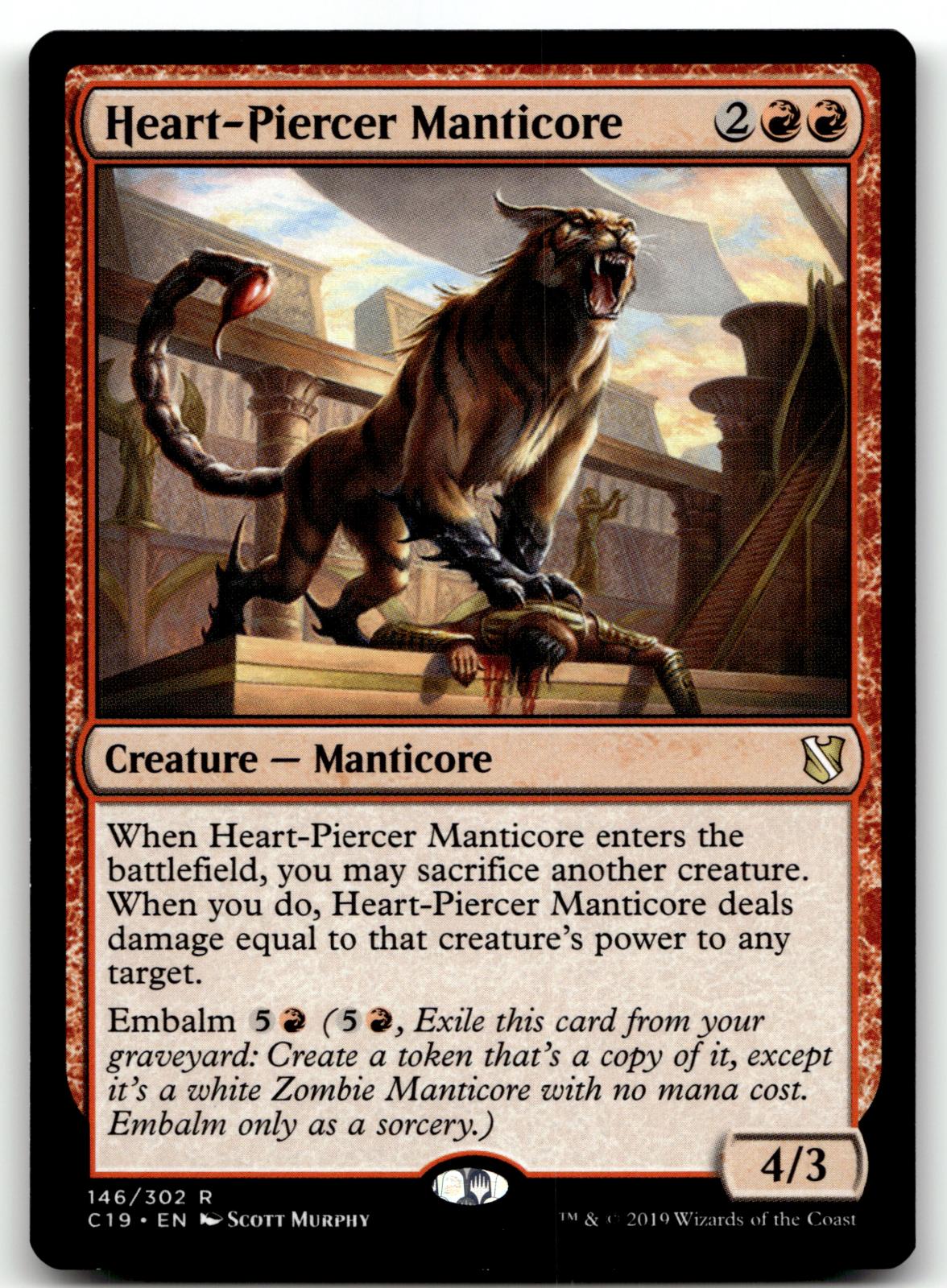 Heart-Piercer Manticore 146 Rare Commander 2019 Magic: The Gathering Near Mint