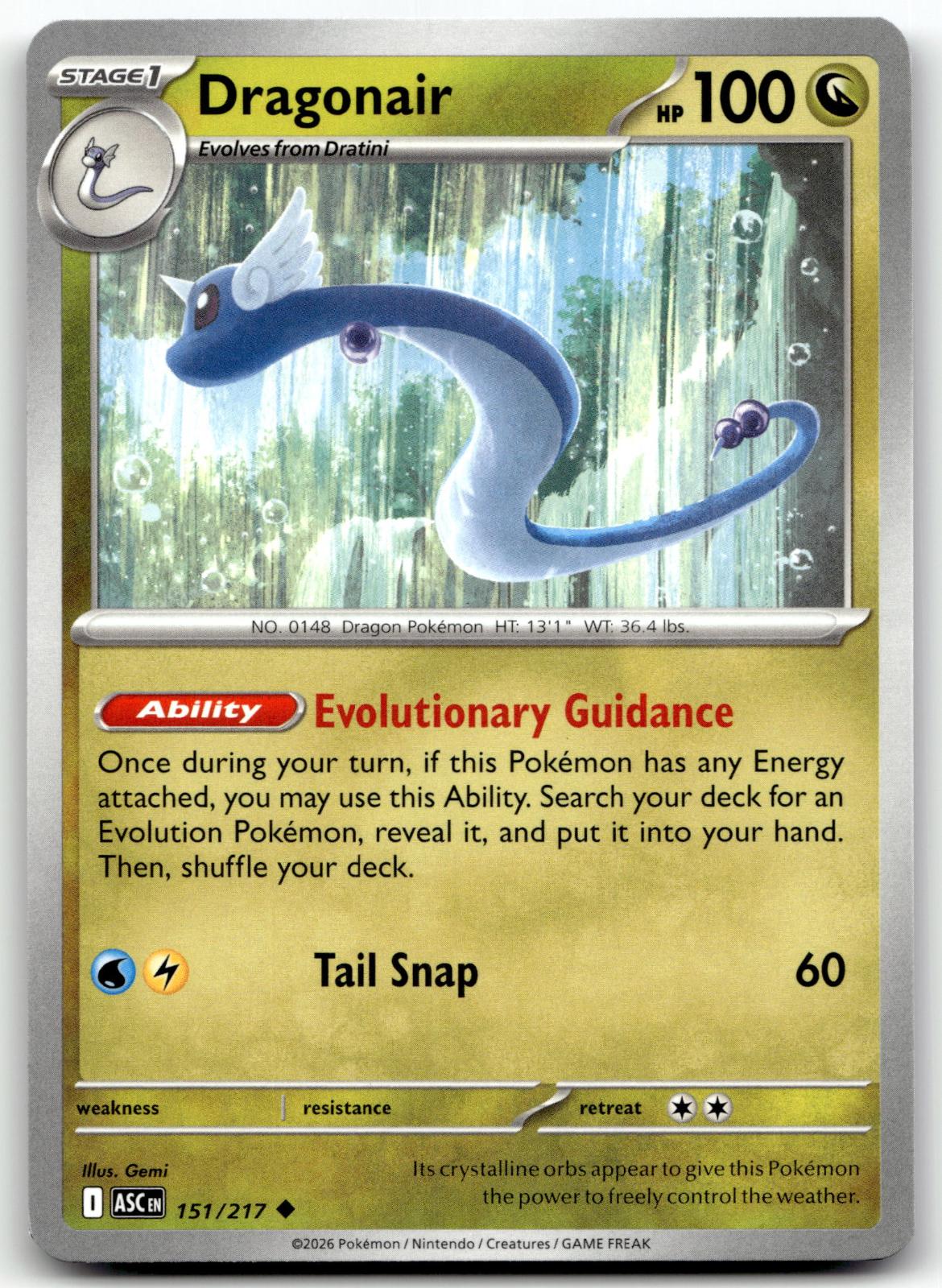 Dragonair 151/217 Uncommon Ascended Heroes Pokemon Near Mint