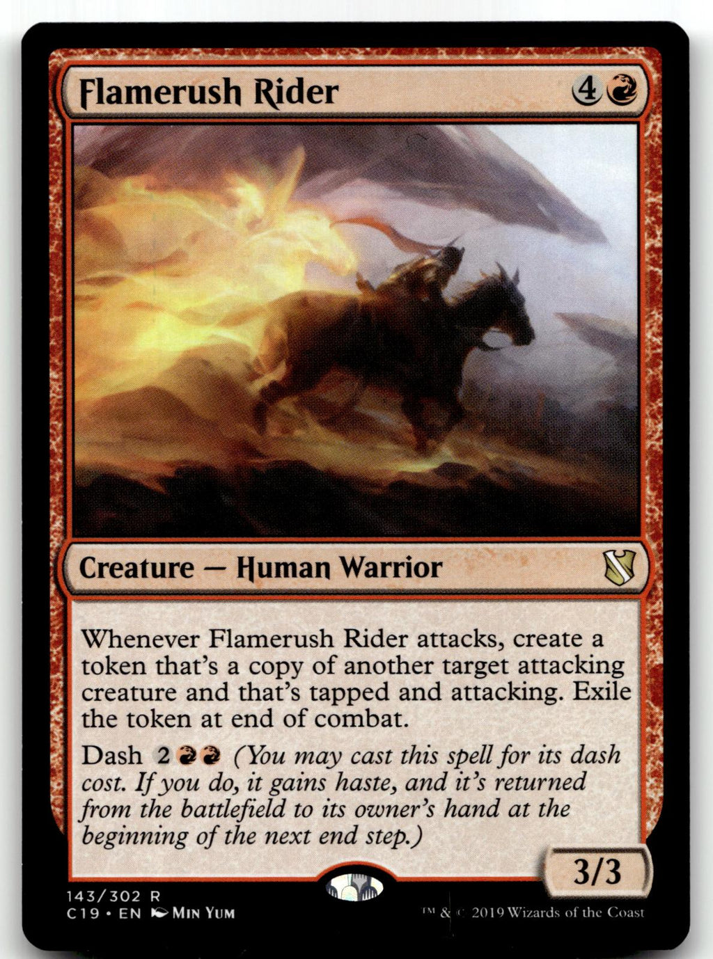 Flamerush Rider 143 Rare Commander 2019 Magic: The Gathering Near Mint