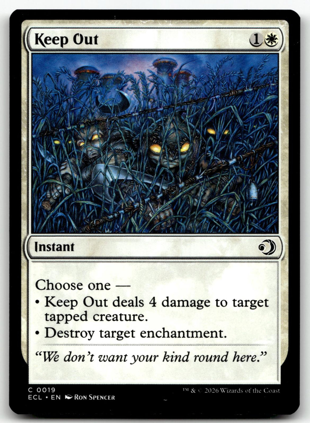 Keep Out 19 Common Lorwyn Eclipsed Magic: The Gathering Near Mint