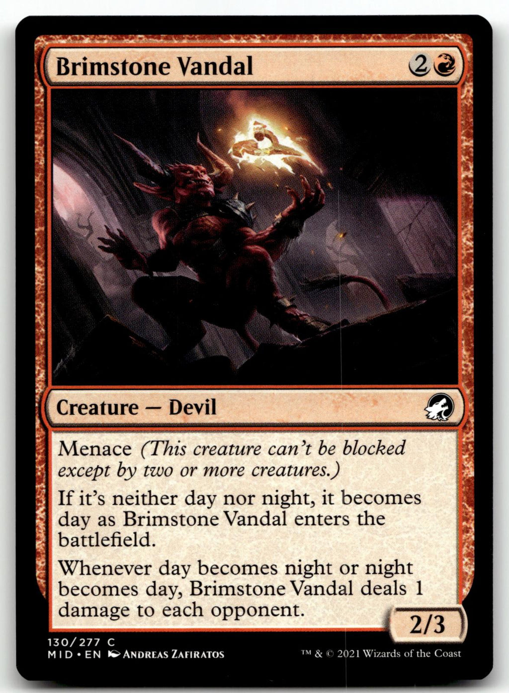 Brimstone Vandal 130 Common Innistrad: Midnight Hunt Magic: The Gathering NM
