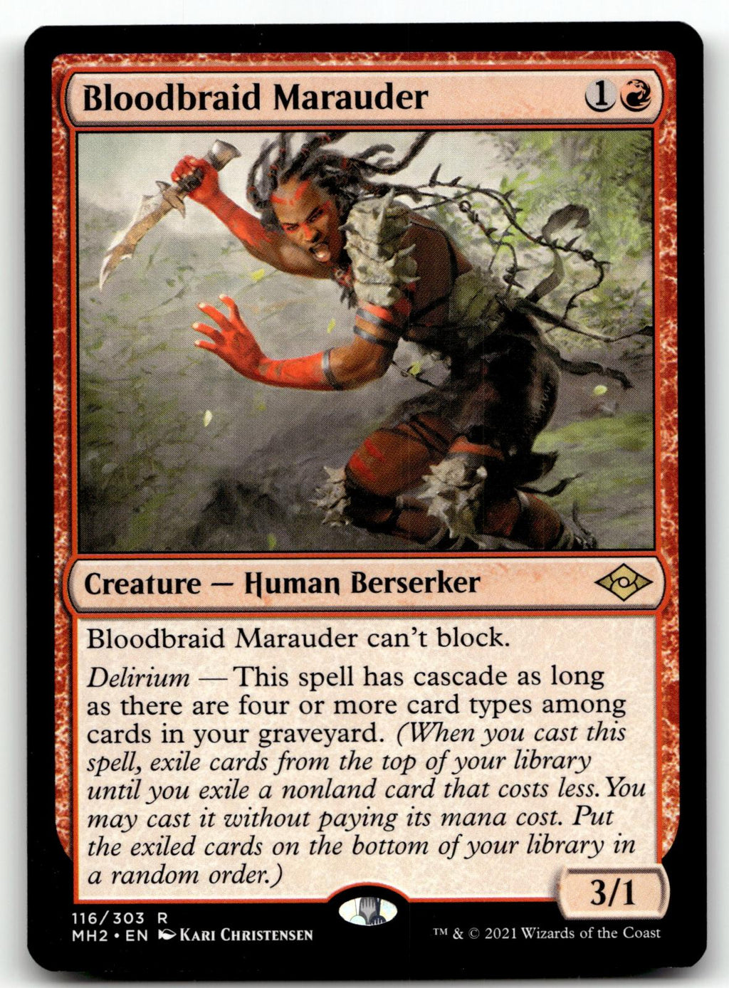 Bloodbraid Marauder 116 Rare Modern Horizons 2 Magic: The Gathering Near Mint