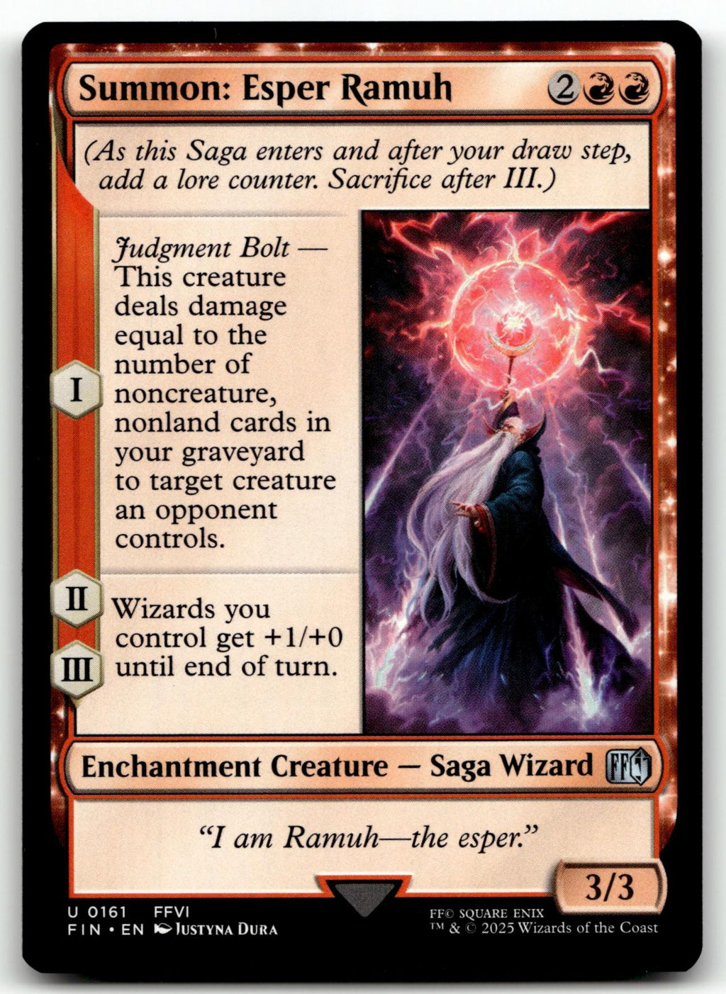 Summon: Esper Ramuh 161 Uncommon FINAL FANTASY Magic: The Gathering Near Mint