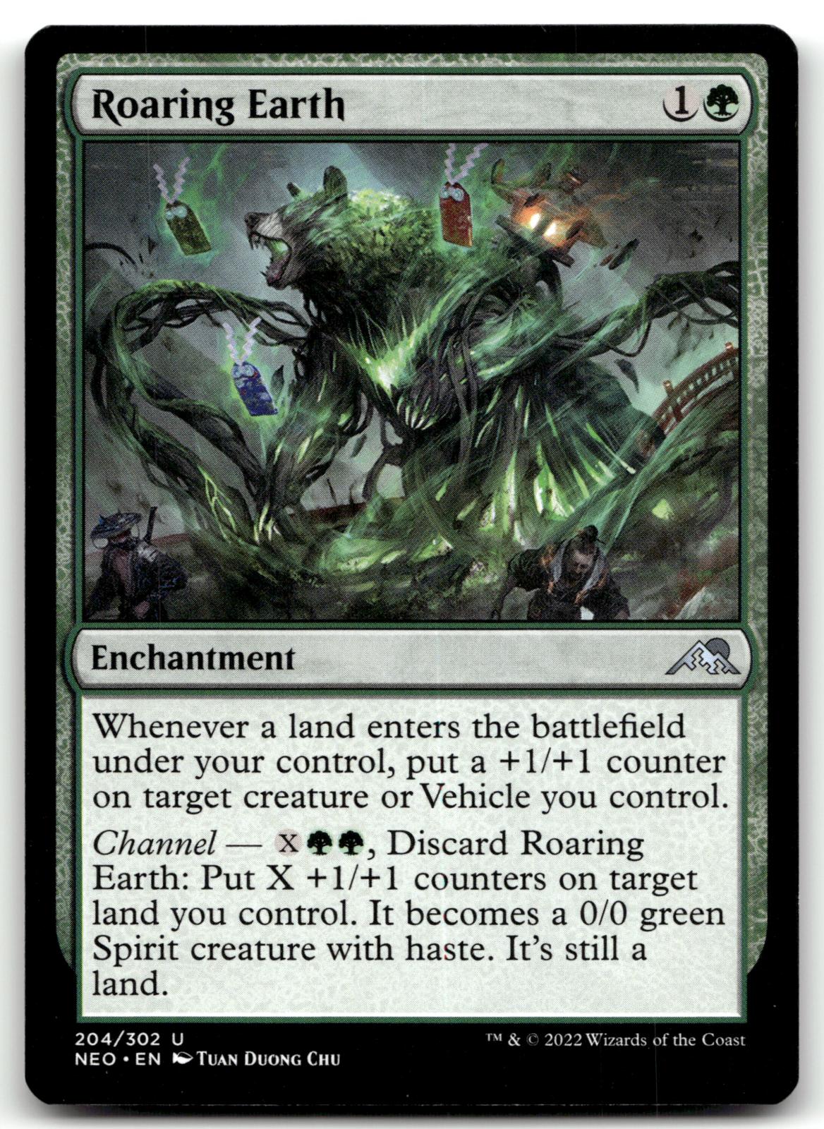 Roaring Earth 204 Uncommon Kamigawa: Neon Dynasty Magic: The Gathering Near Mint