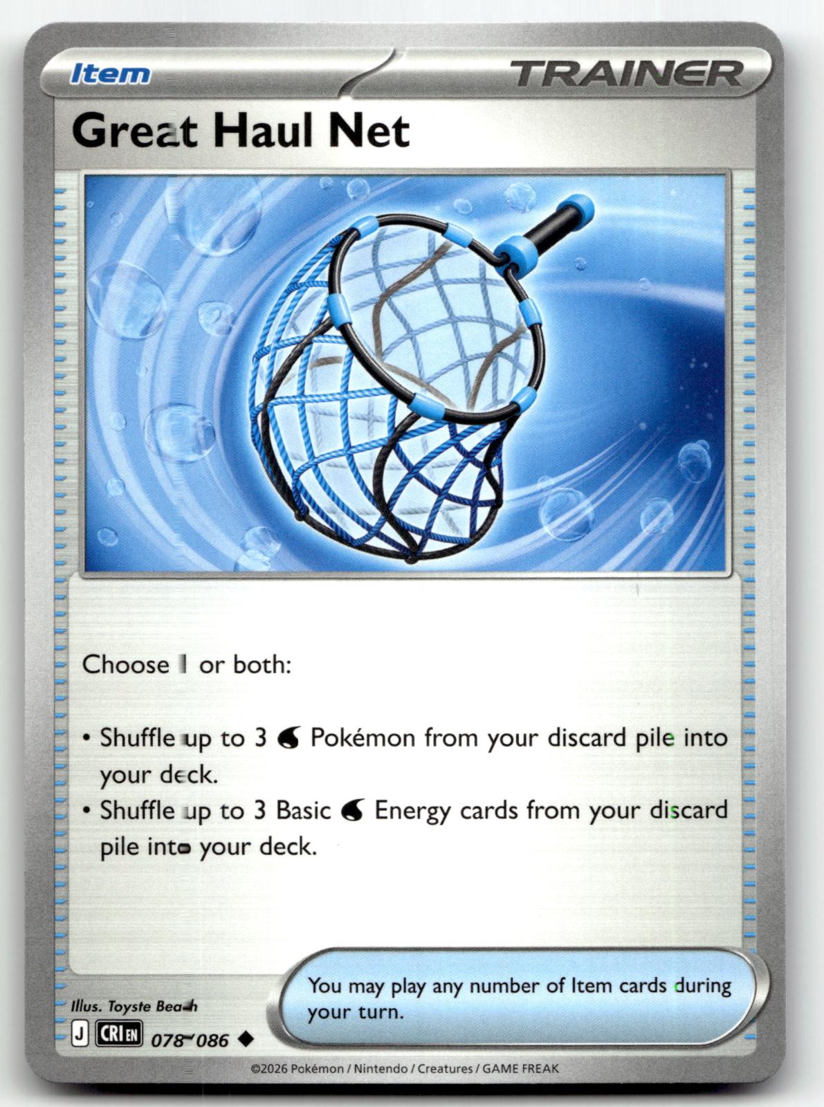 Great Haul Net 078/086 Uncommon Chaos Rising Pokemon Near Mint