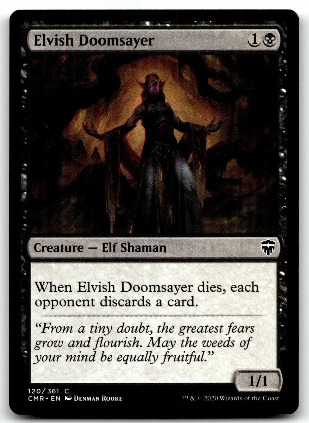 Elvish Doomsayer 120 Common Commander Legends Magic: The Gathering Near Mint