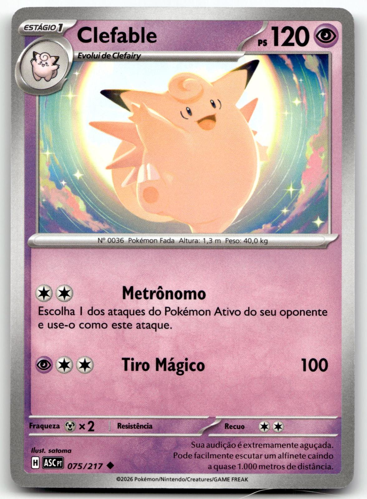Clefable 075/217 Uncommon Ascended Heroes Pokemon Near Mint