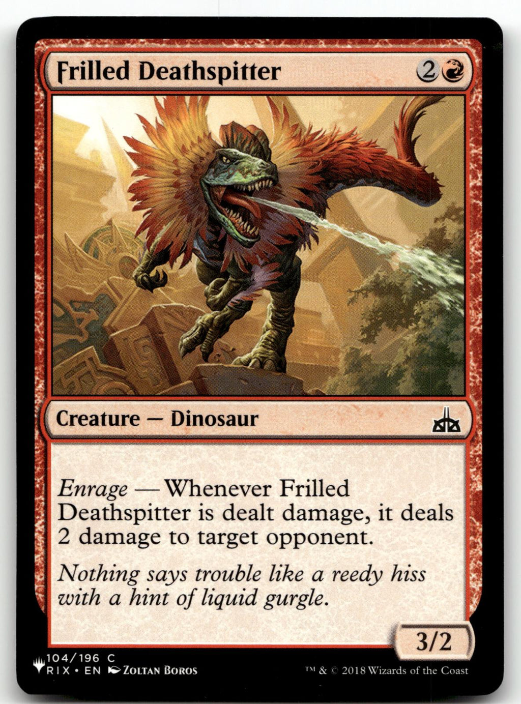 Frilled Deathspitter 104 Common Rivals of Ixalan Magic: The Gathering Near Mint