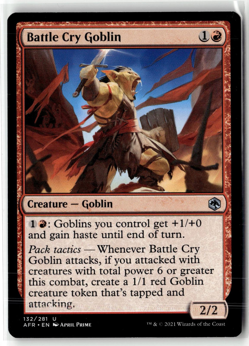 Battle Cry Goblin 132 Adventures in the Forgotten Realms Magic: The Gathering NM