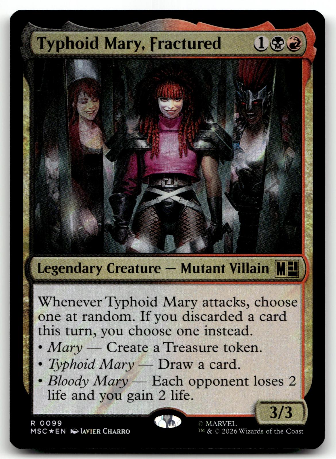 Typhoid Mary, Fractured (Surge Foil) 99 Holo Commander: Marvel Super Heroes 