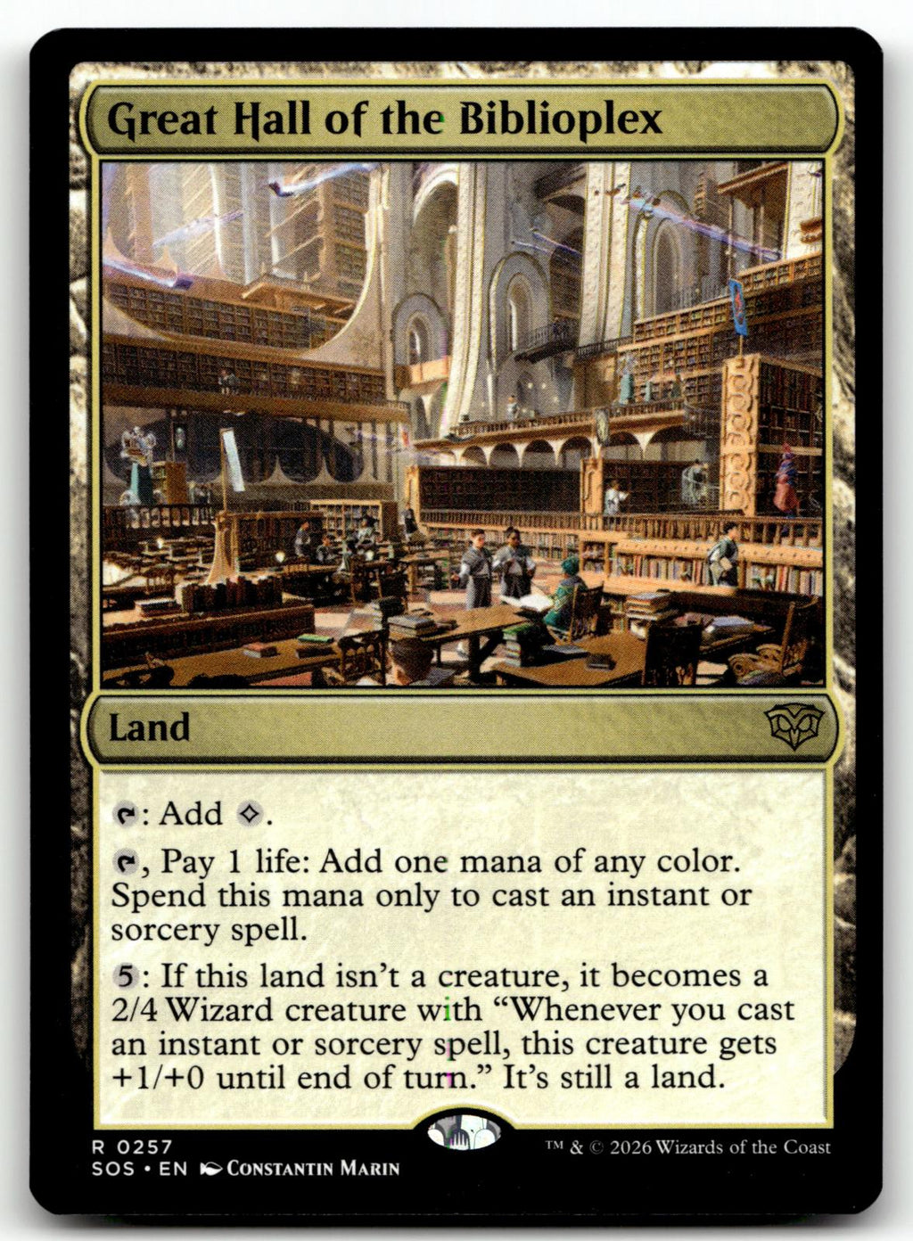 Great Hall of the Biblioplex 257 Secrets of Strixhaven Magic: The Gathering NM