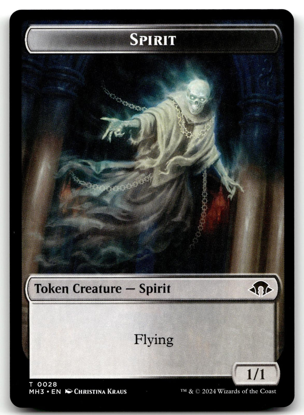 Spirit Token (0028) 28 Token Modern Horizons 3 Magic: The Gathering Near Mint