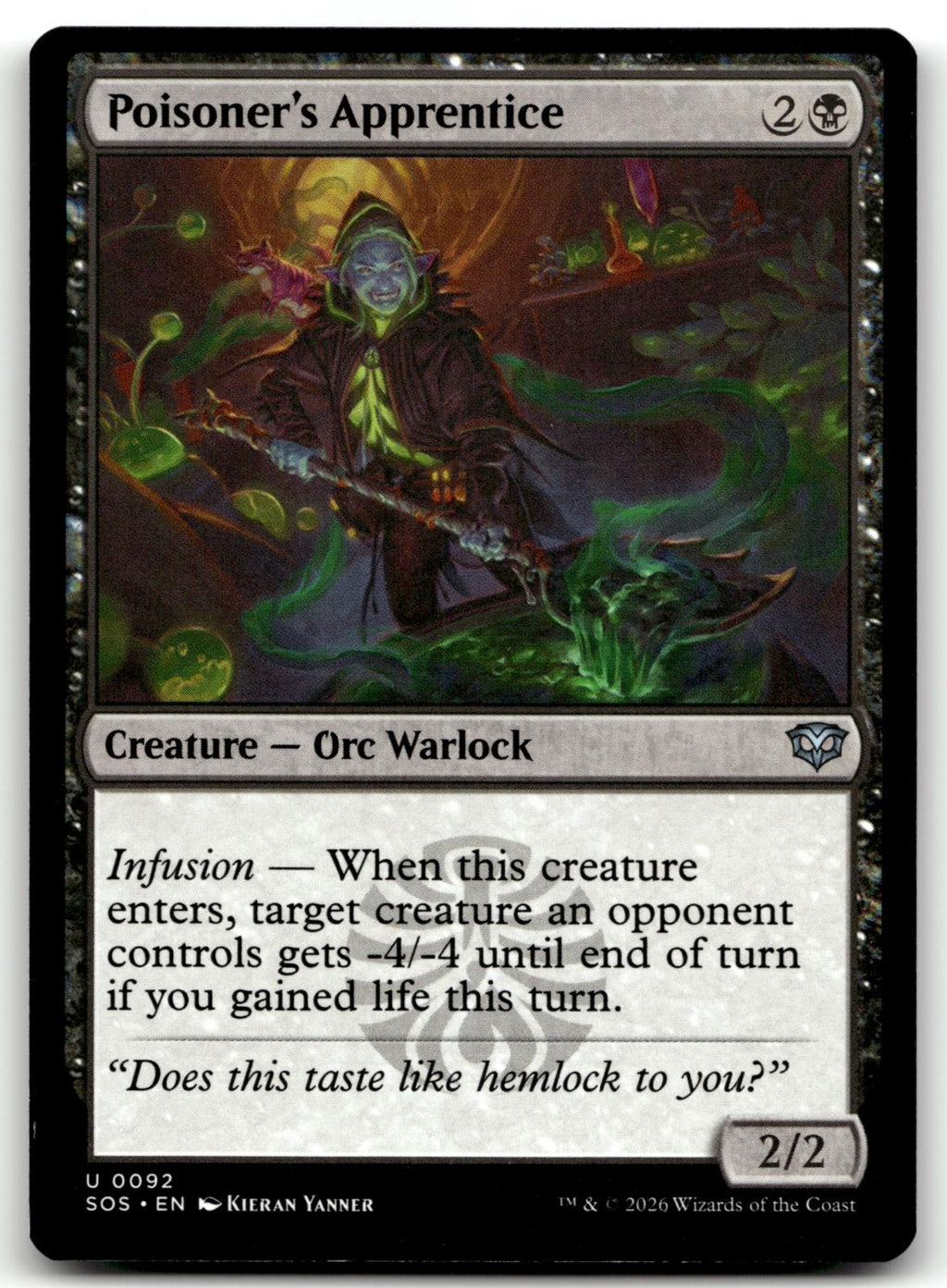 Poisoner's Apprentice 92 Uncommon Secrets of Strixhaven Magic: The Gathering NM