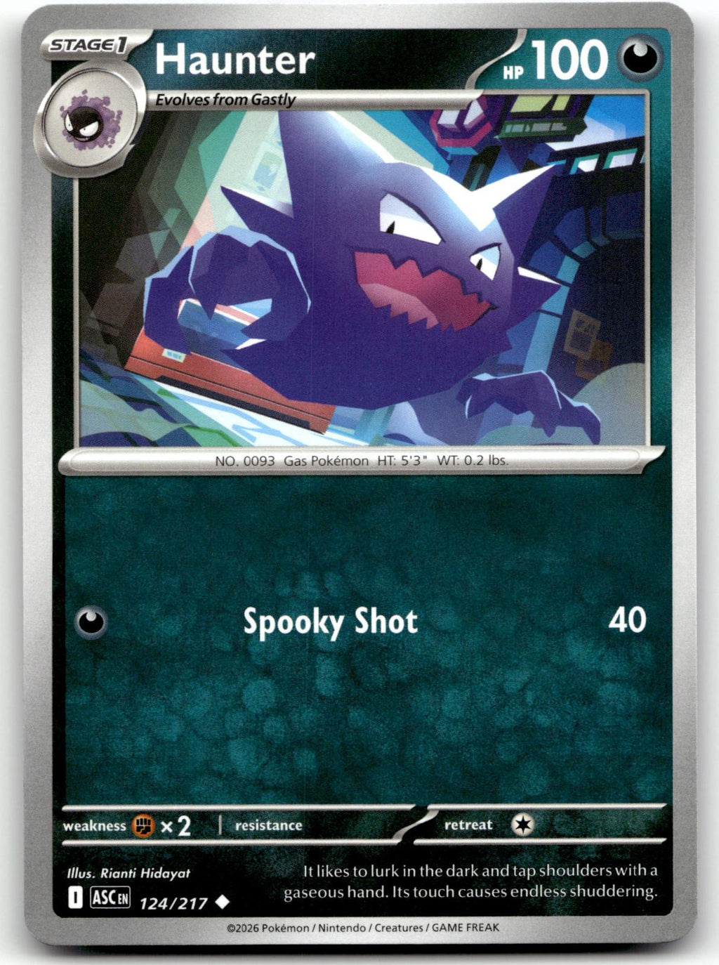 Haunter 124/217 Uncommon Ascended Heroes Pokemon Near Mint