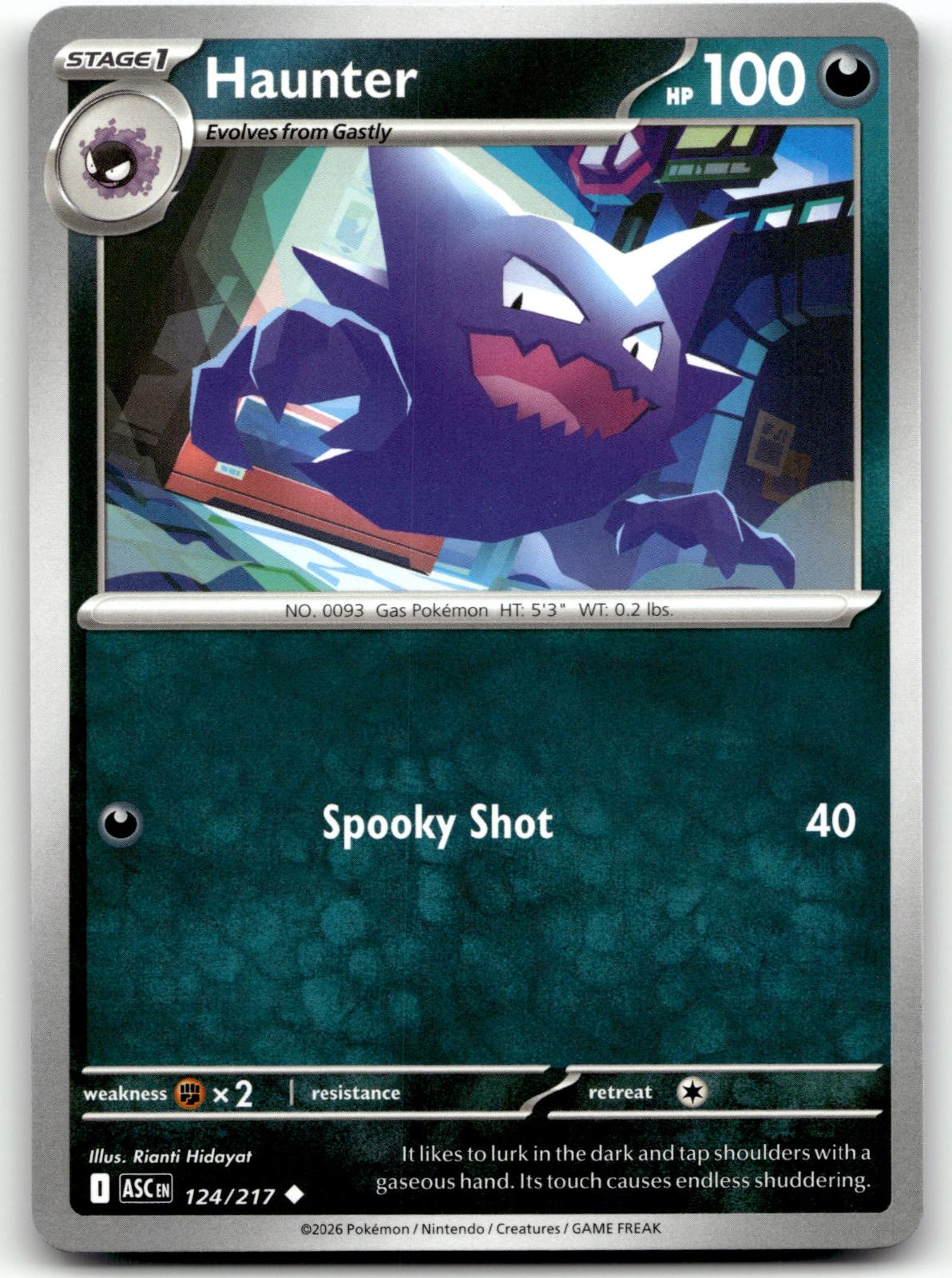 Haunter 124/217 Uncommon Ascended Heroes Pokemon Near Mint