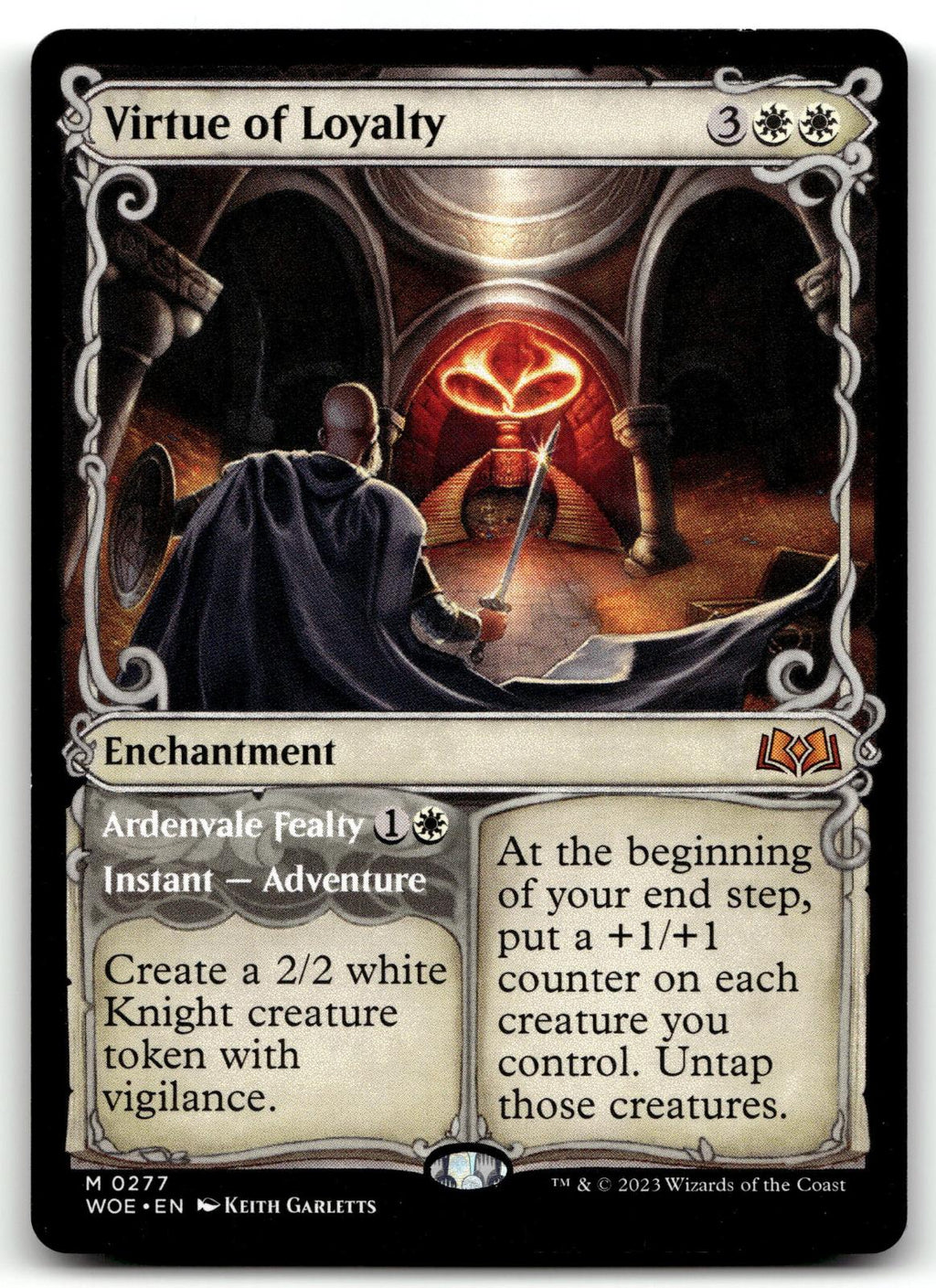 Virtue of Loyalty (Showcase) 277 Wilds of Eldraine Magic: The Gathering NM