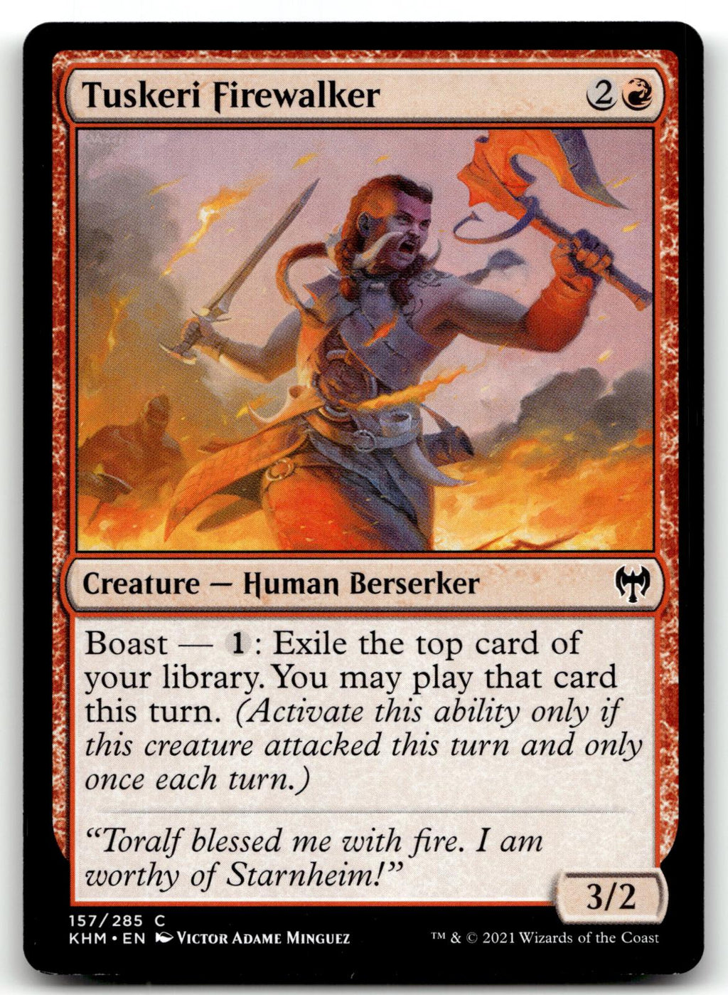 Tuskeri Firewalker 157 Common Kaldheim Magic: The Gathering Near Mint