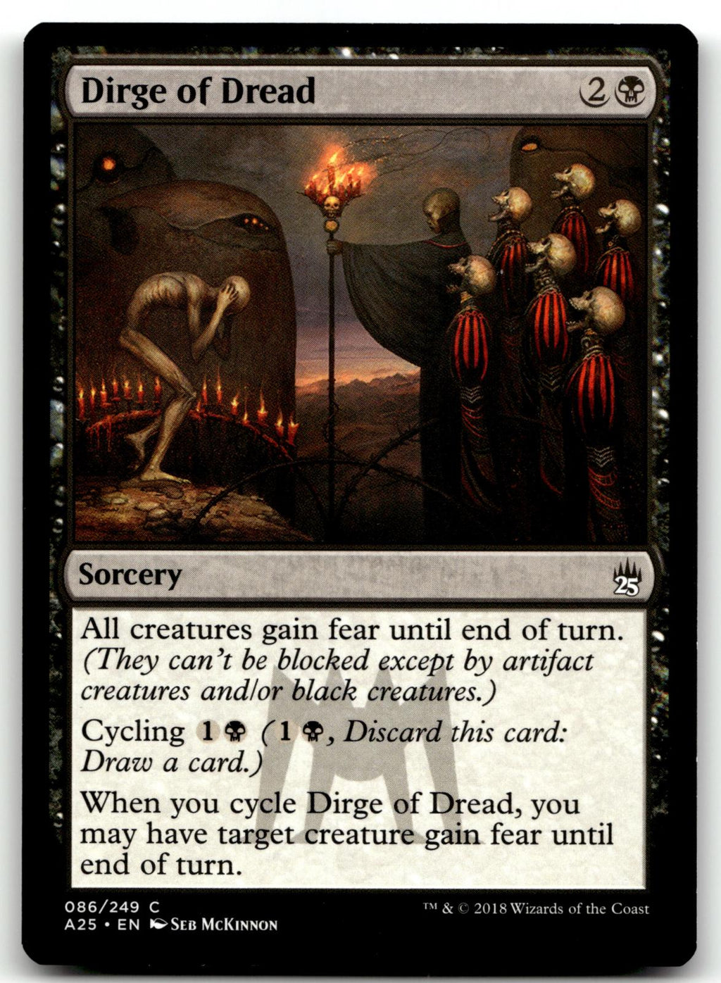 Dirge of Dread 86 Common Masters 25 Magic: The Gathering Near Mint
