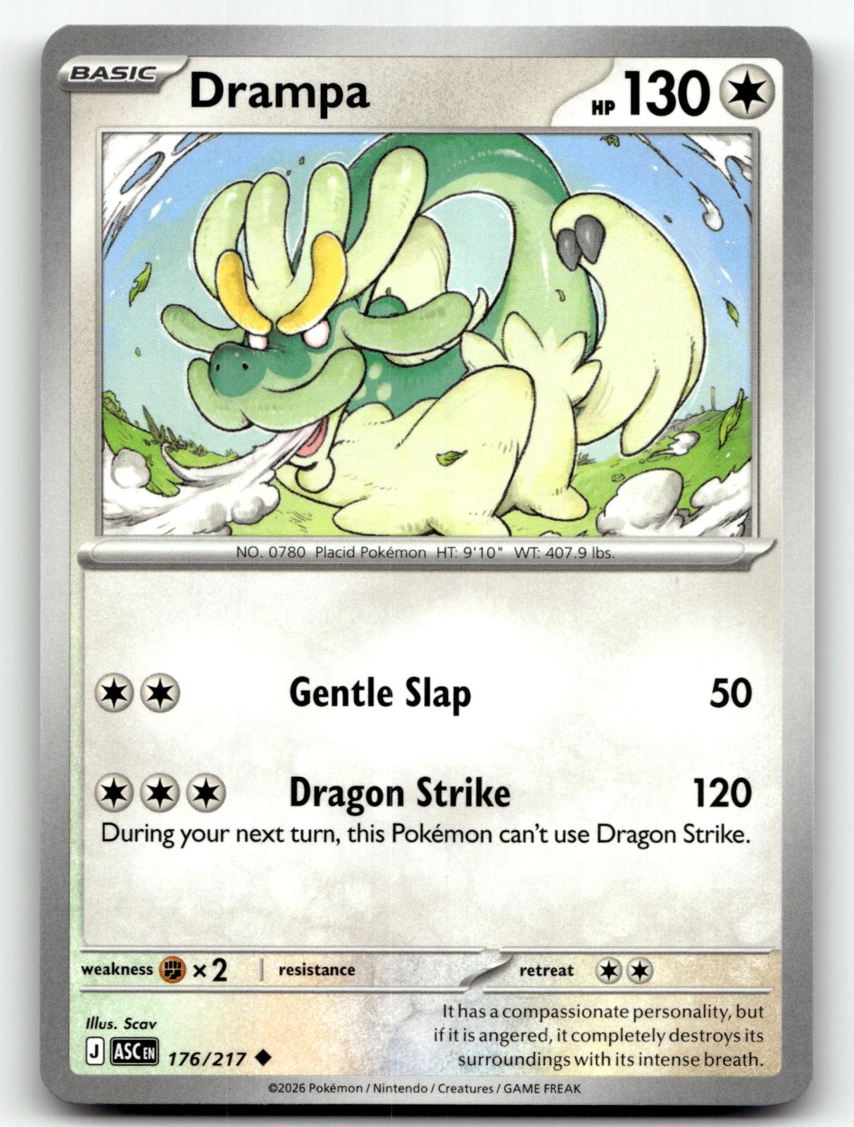 Drampa 176/217 Uncommon Ascended Heroes Pokemon Near Mint