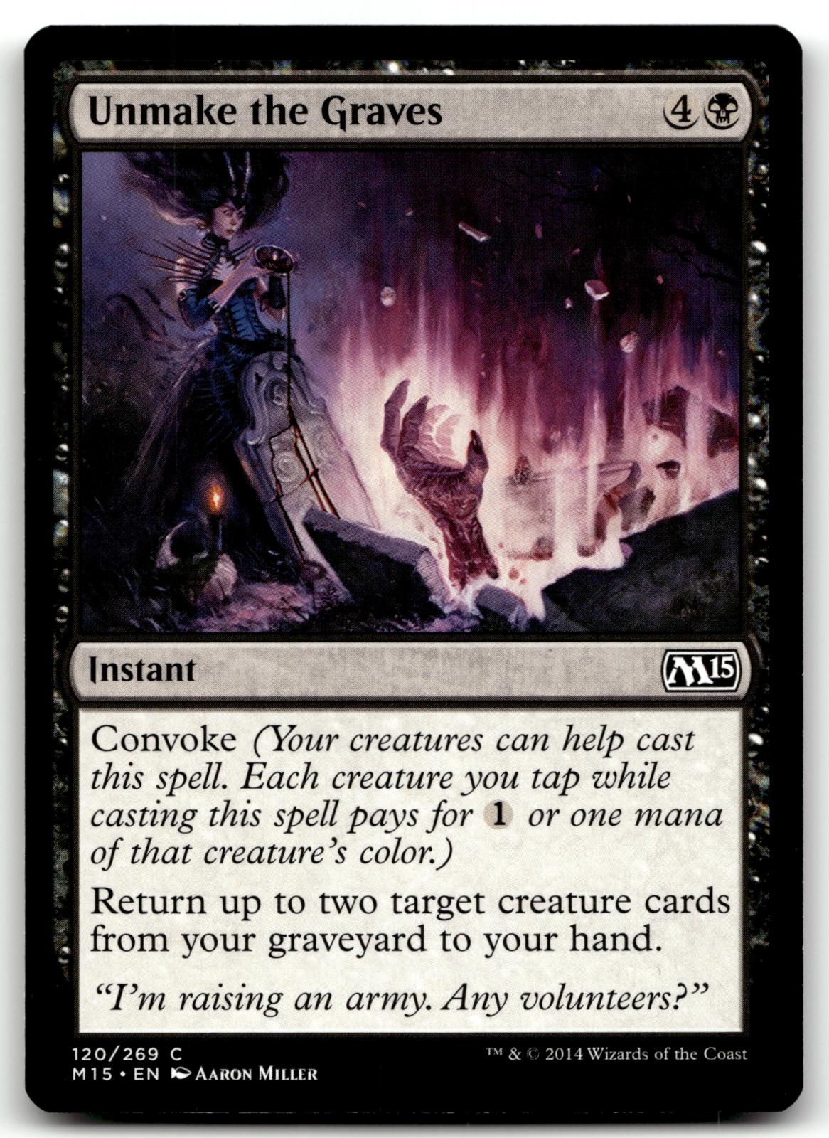 Unmake the Graves 120 Common Magic 2015 (M15) Magic: The Gathering Near Mint