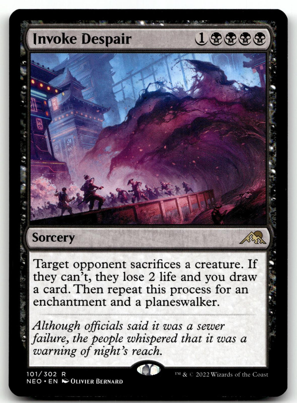 Invoke Despair 101 Rare Kamigawa: Neon Dynasty Magic: The Gathering Near Mint