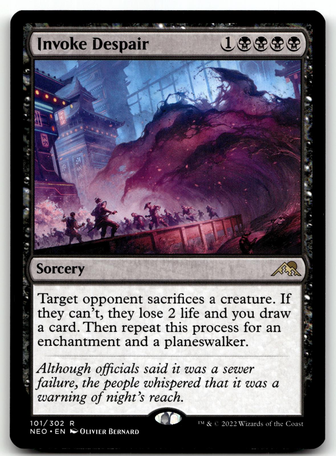 Invoke Despair 101 Rare Kamigawa: Neon Dynasty Magic: The Gathering Near Mint