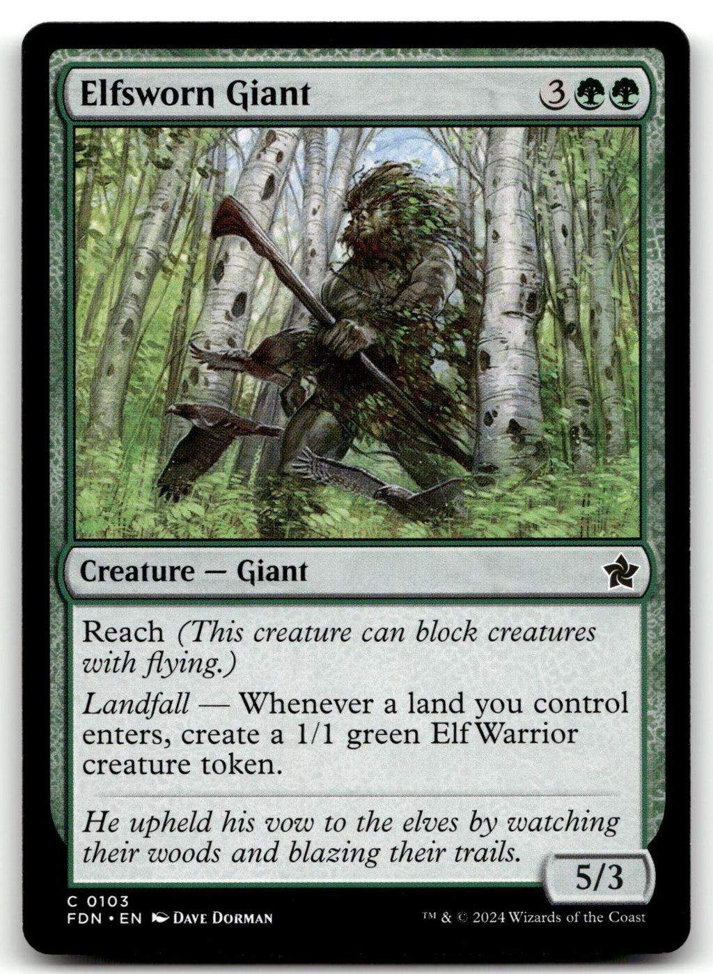 Elfsworn Giant 103 Common Foundations Magic: The Gathering Near Mint