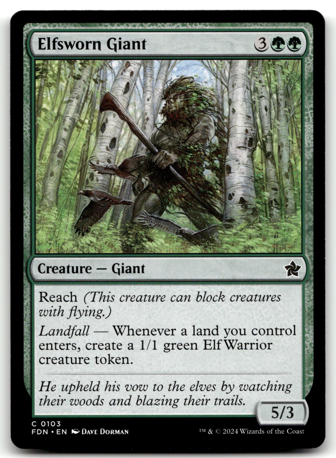 Elfsworn Giant 103 Common Foundations Magic: The Gathering Near Mint