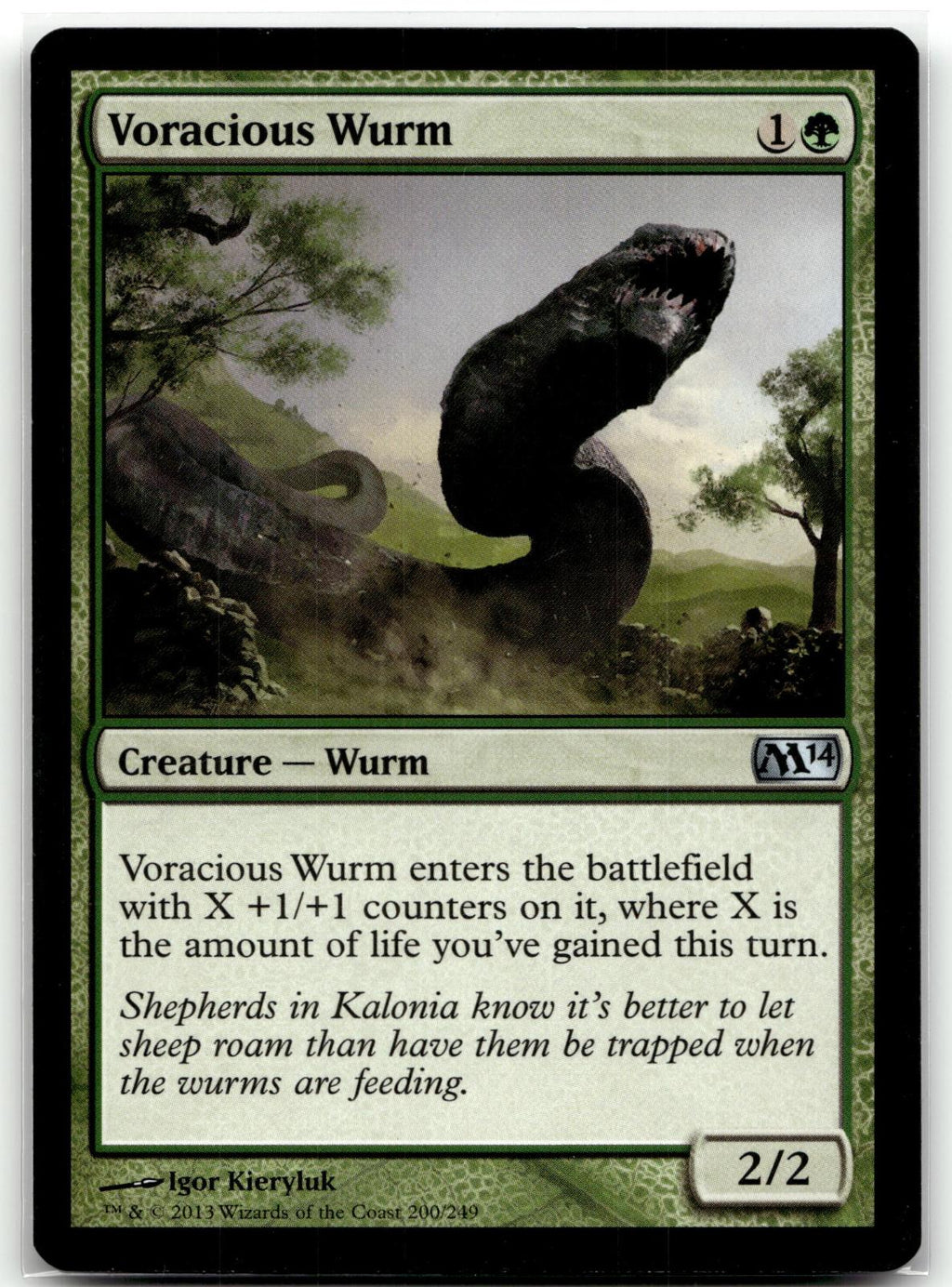 Voracious Wurm 200 Uncommon Magic 2014 (M14) Magic: The Gathering Near Mint