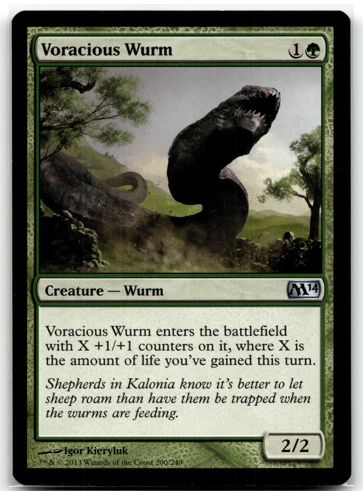 Voracious Wurm 200 Uncommon Magic 2014 (M14) Magic: The Gathering Near Mint
