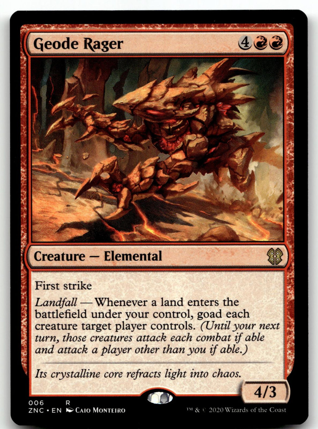 Geode Rager 6 Rare Commander: Zendikar Rising Magic: The Gathering Near Mint