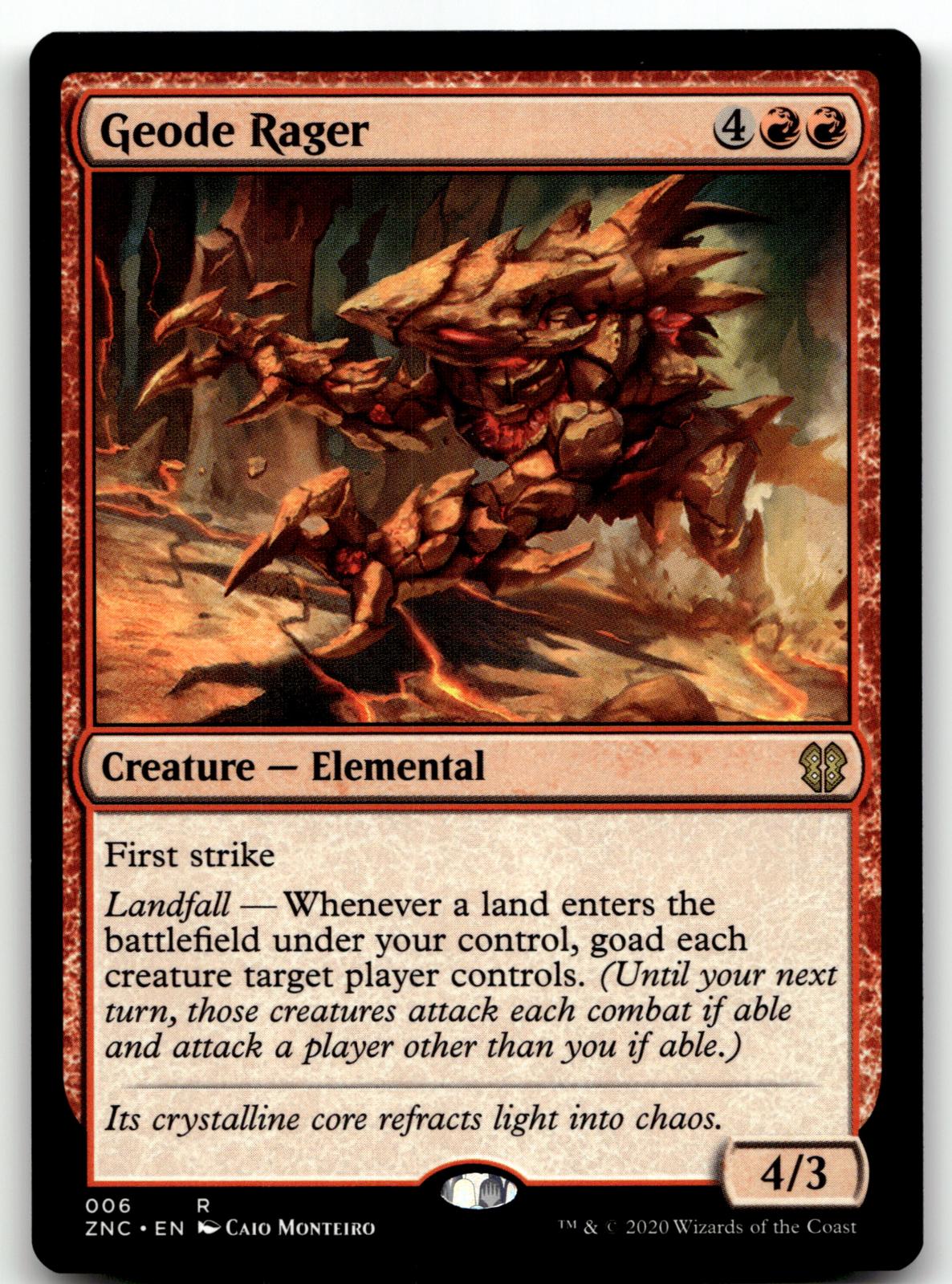 Geode Rager 6 Rare Commander: Zendikar Rising Magic: The Gathering Near Mint
